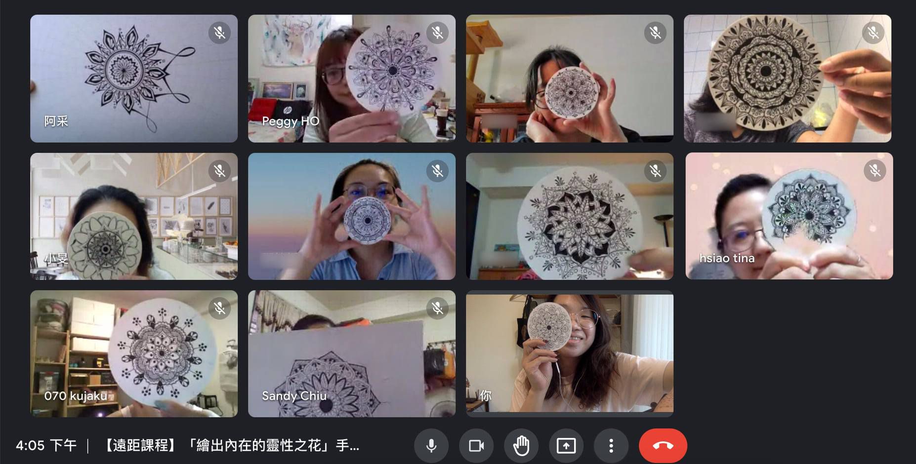 遠距課程 繪出內在的靈性之花 手感曼荼羅彩繪帆布包 莎拉繪花花