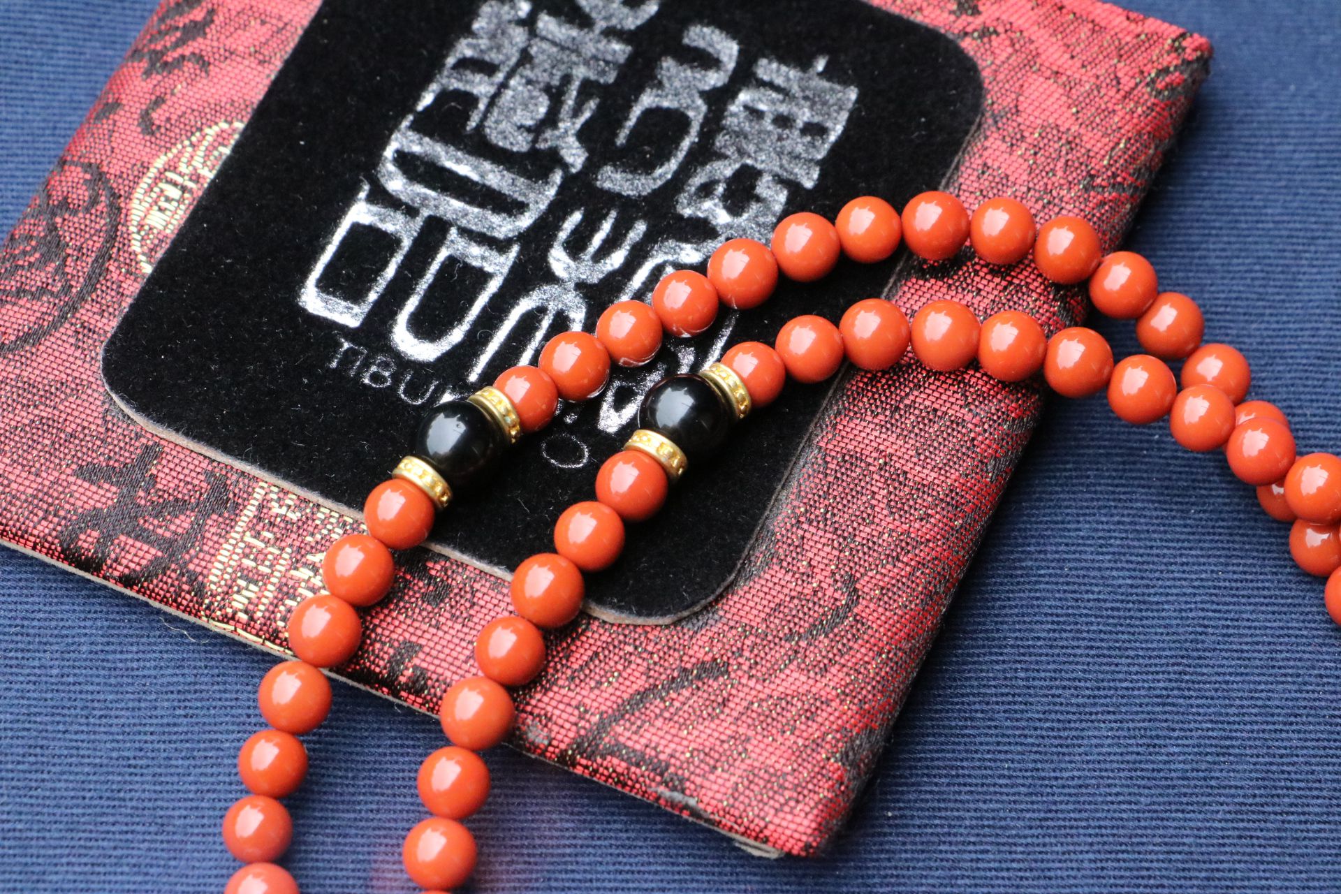 台灣德榕藏品｜精品柿子紅南紅瑪瑙6mm 108顆｜原礦無染色黑曜石｜白玉