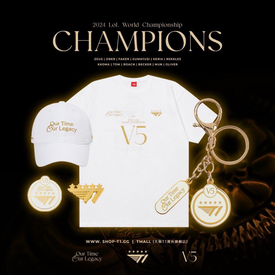 木老闆👱🏻‍♀️[代購] T1 Worlds 2024 Champions Series冠軍周邊鍵帽_