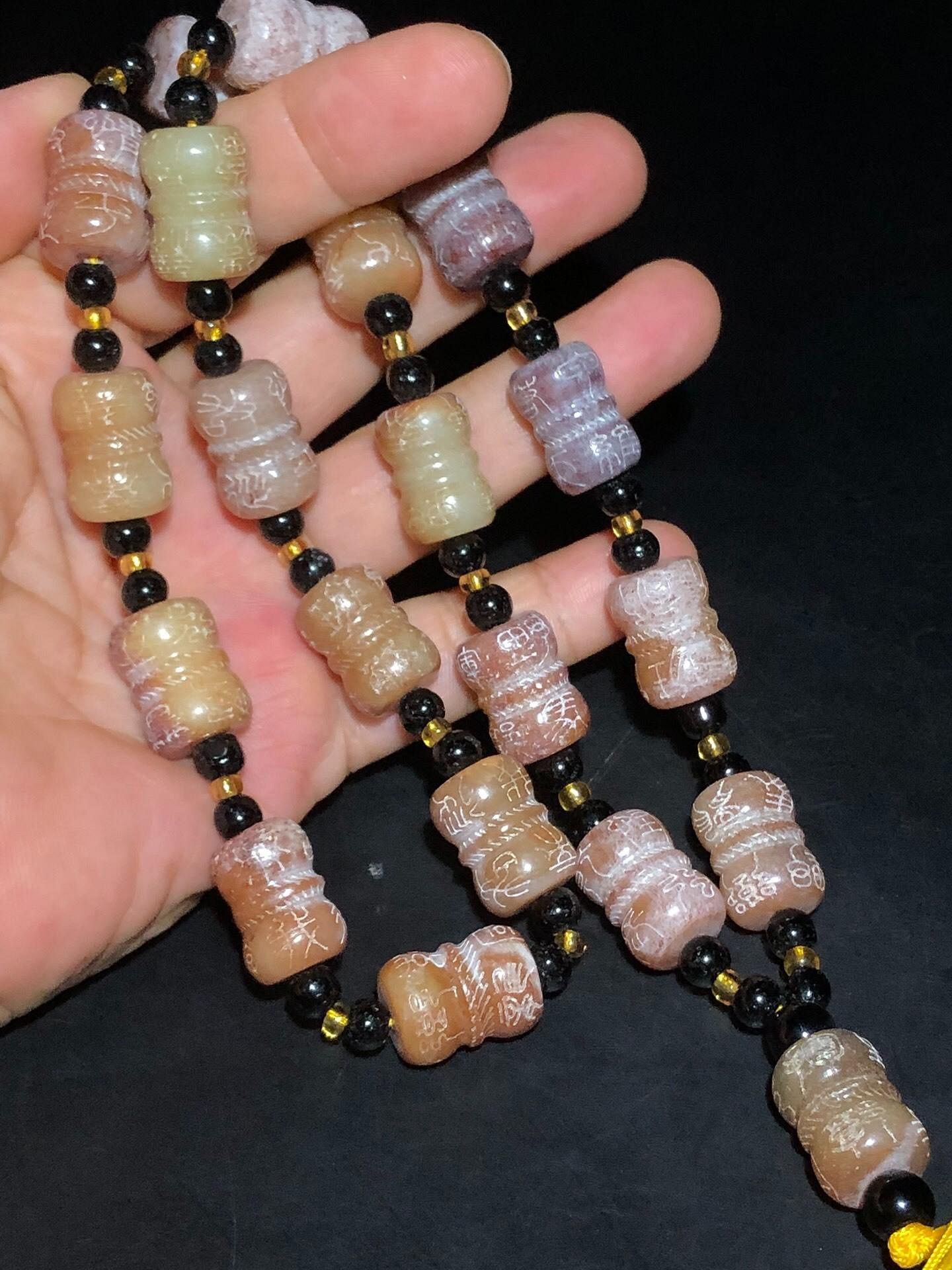 老玉古玉高古玉珠串詳細入圖珠子高約18CM左右重約_雅集軒世界古董收藏家