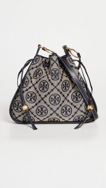 預購】2022專櫃最新款式TORY BURCH T Monogram系列復古提花抽繩