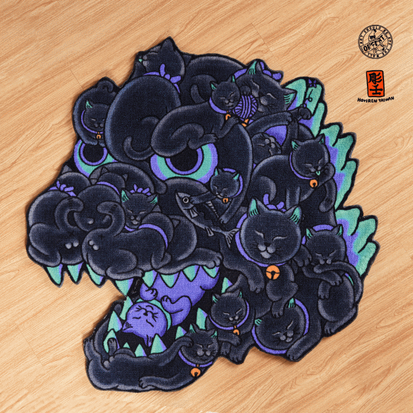 紅蓮百猫　カーペット　ラグ　雑貨　インテリア　ポップアート//OFF ART 紅蓮百猫 カーペット ラグ 雑貨 インテリア ポップアート//OFF ART
