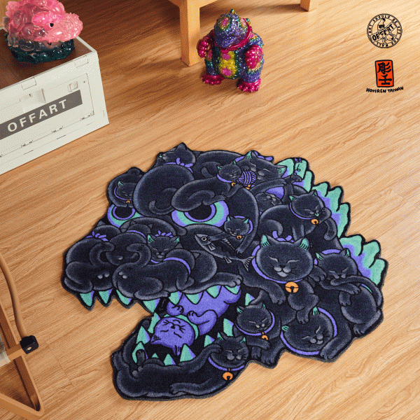 紅蓮百猫　カーペット　ラグ　雑貨　インテリア　ポップアート//OFF ART 預購【百貓紅蓮地毯-核限定】_OFF ART Taiwan